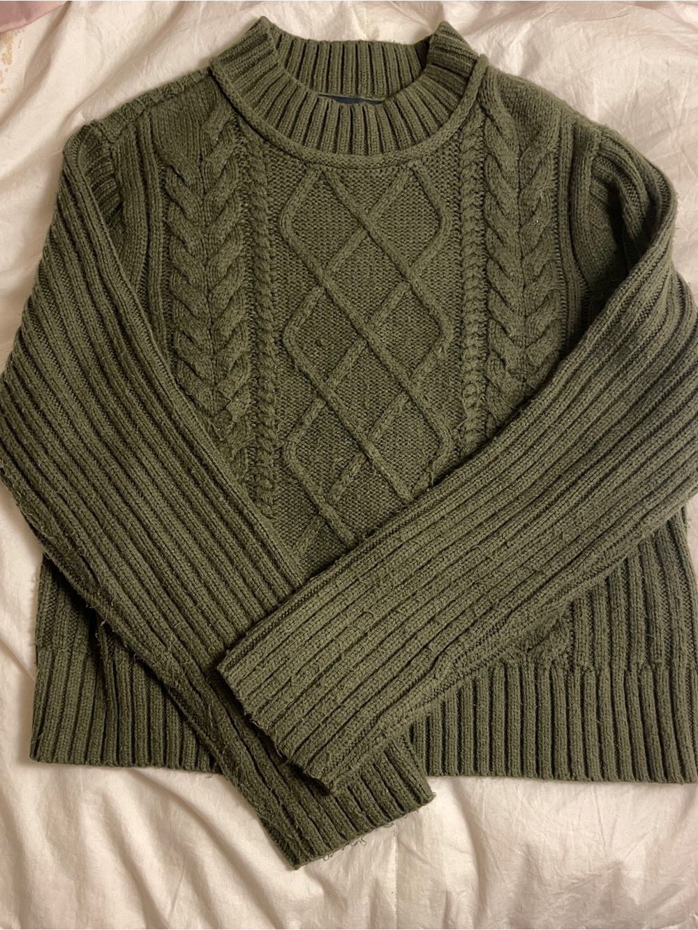 Tommy Hilfiger Green Cable Knit Sweater